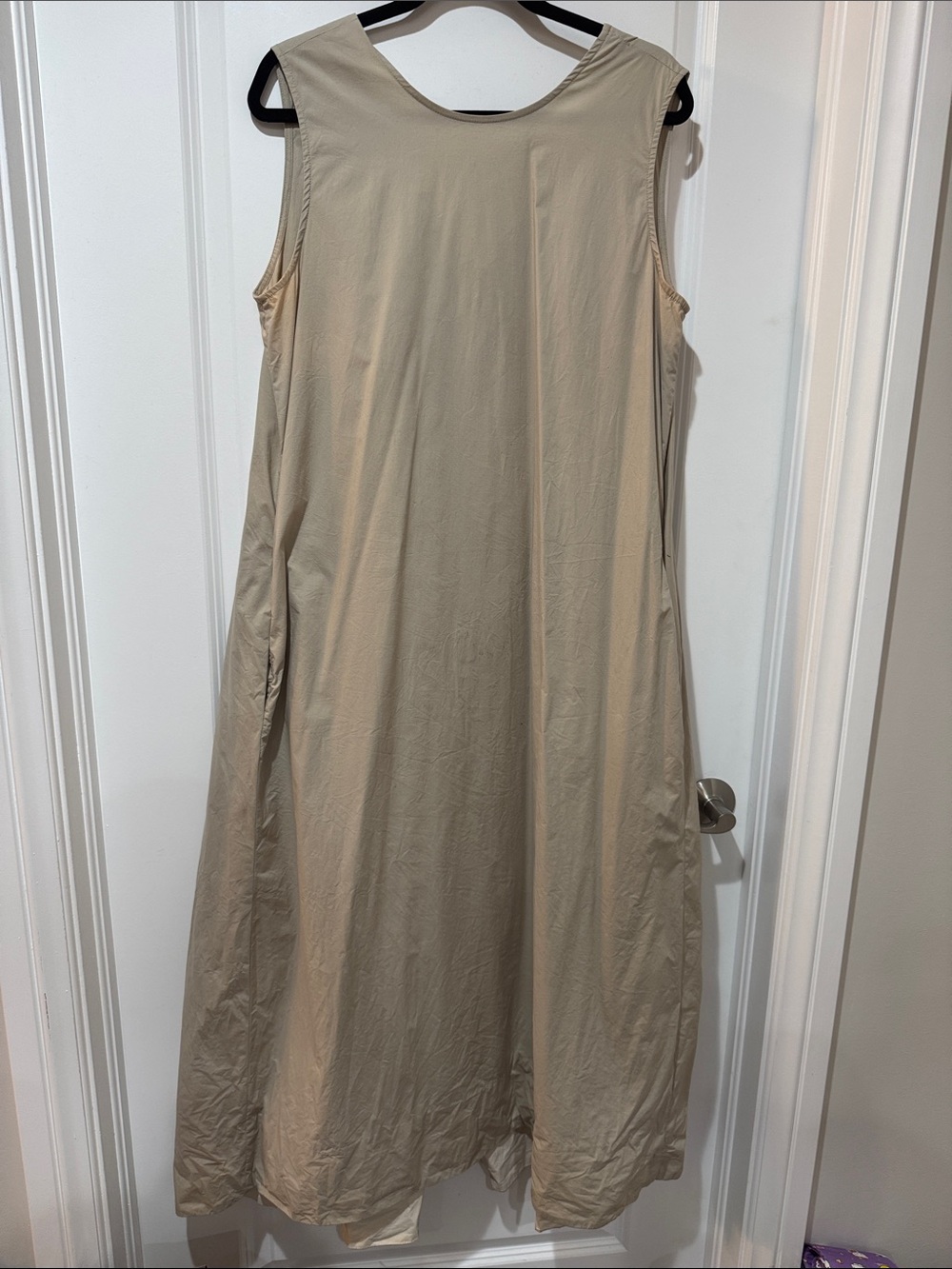 COS Women’s Poplin Cotton Sleeveless Maxi Shift Dress in Taupe. Size 14